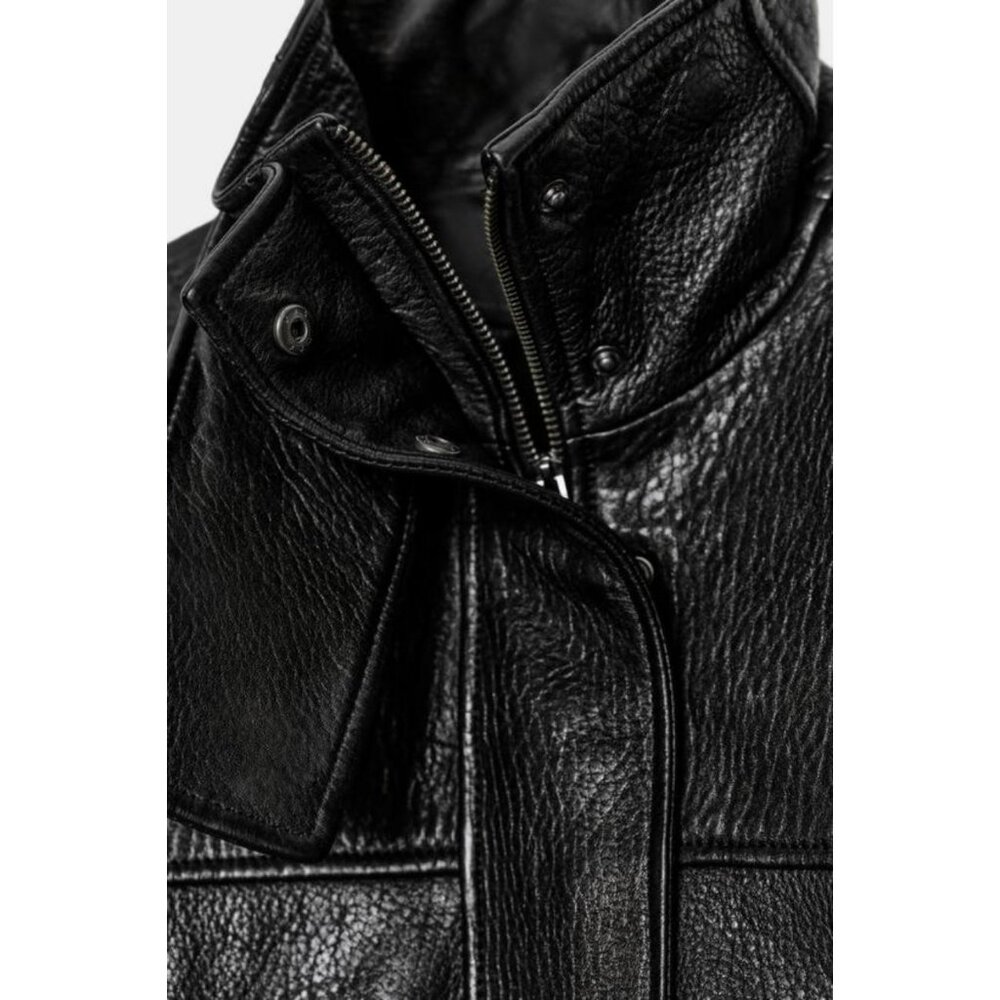 ZARA LEATHER JACKET WITH ADJUSTABLE WAIST - Picture 11 of 11